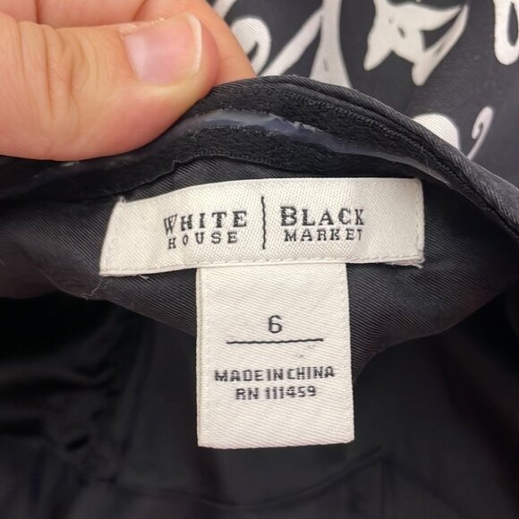 White House Black Market Black White Pure Silk Sweetheart Strapless Dress 6 - Picture 10 of 13